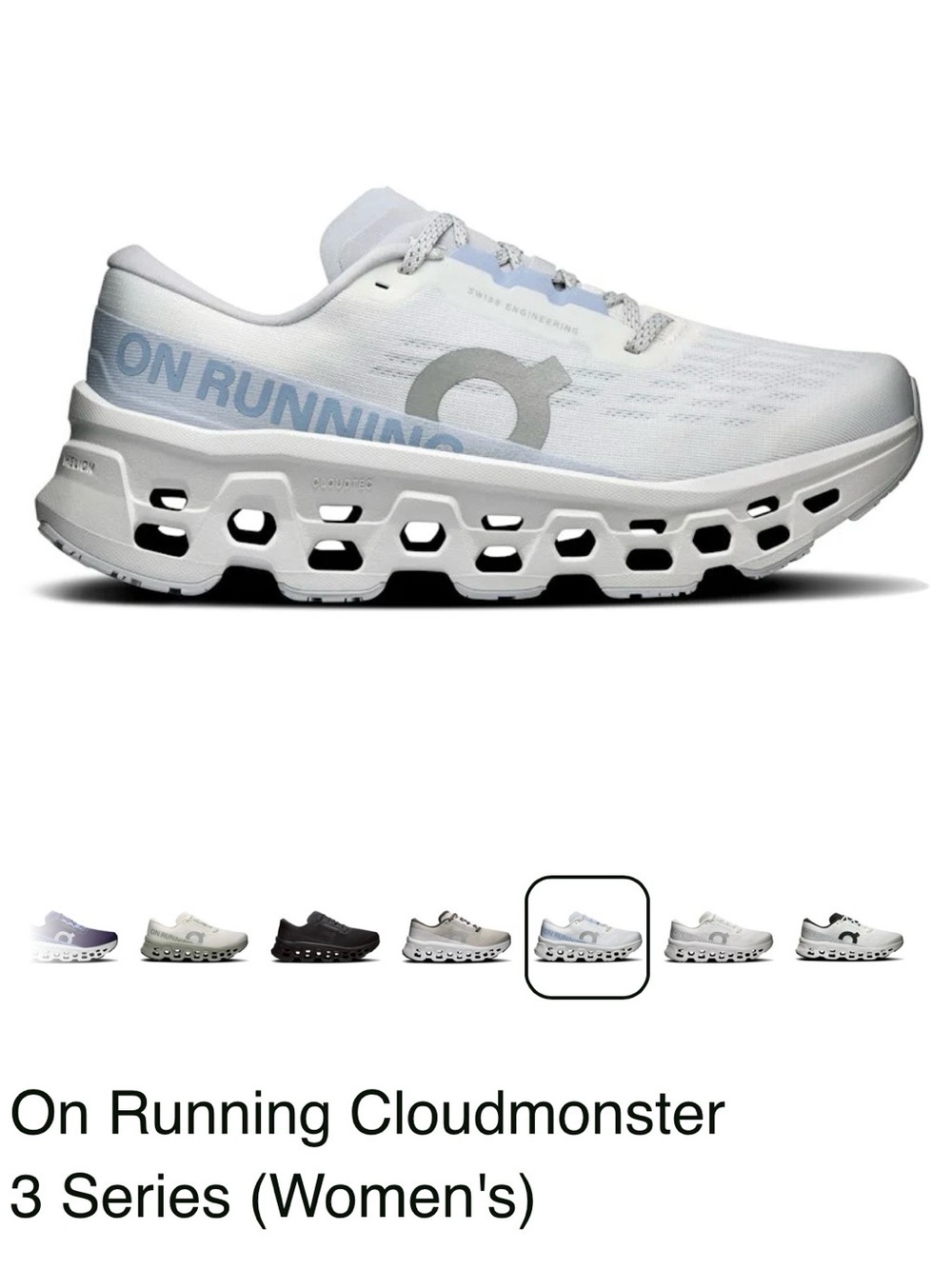On Running Men's Cloudmonster 3 White with Light Gray Accents